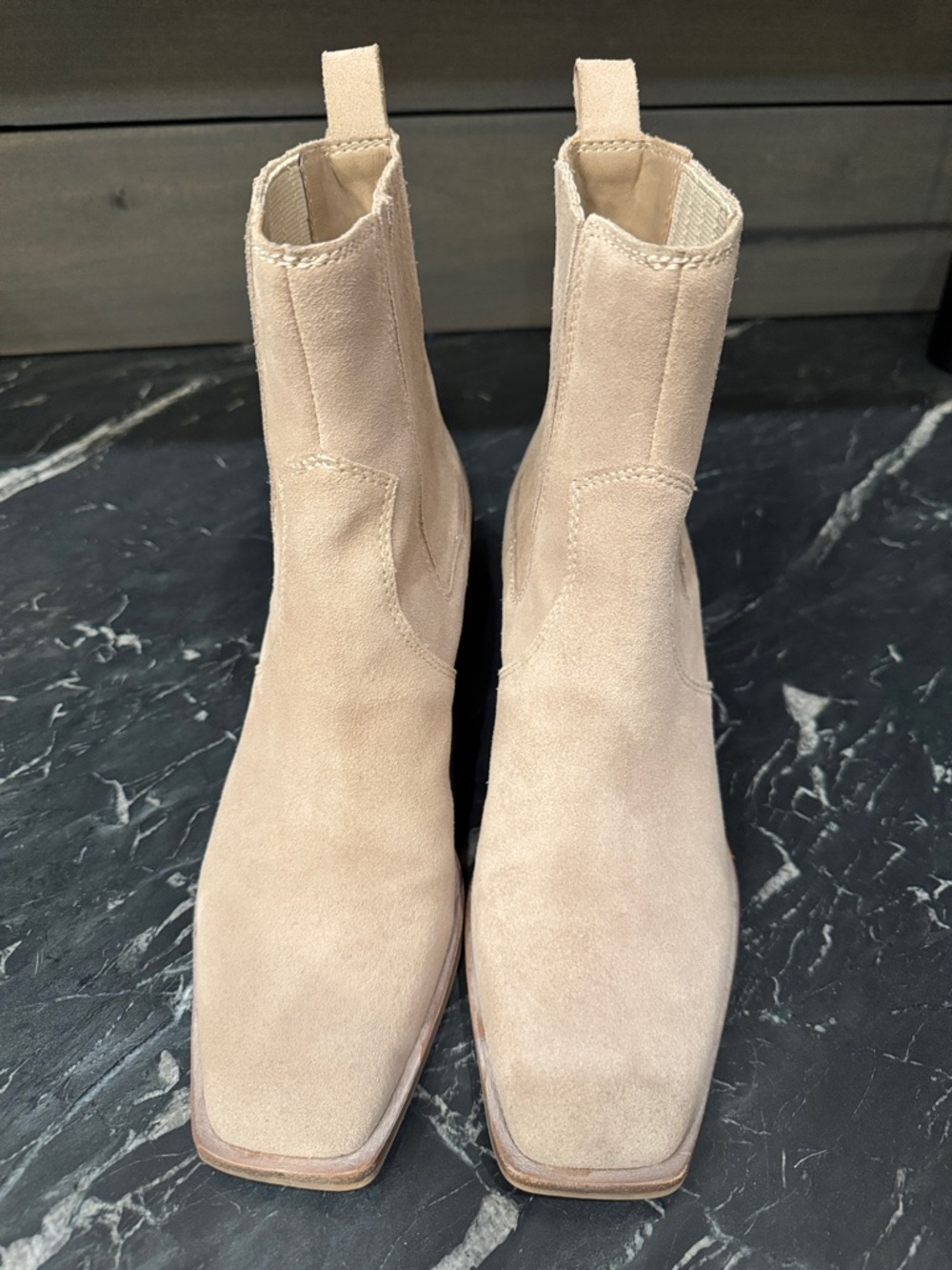 Dolce Vita Suede Ankle Boots in Beige